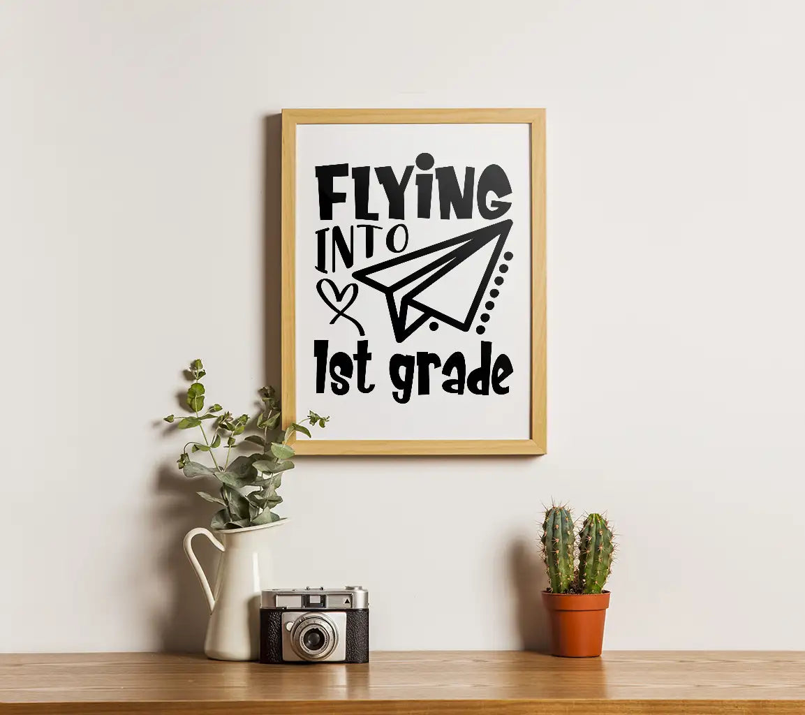 Flying Into 1st Grade Paper Airplane SVG - Back to School SVG