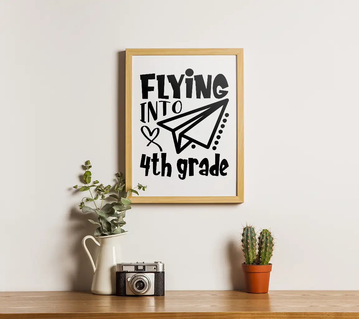 Flying Into Fourth Grade -  Paper Airplane SVG SVG