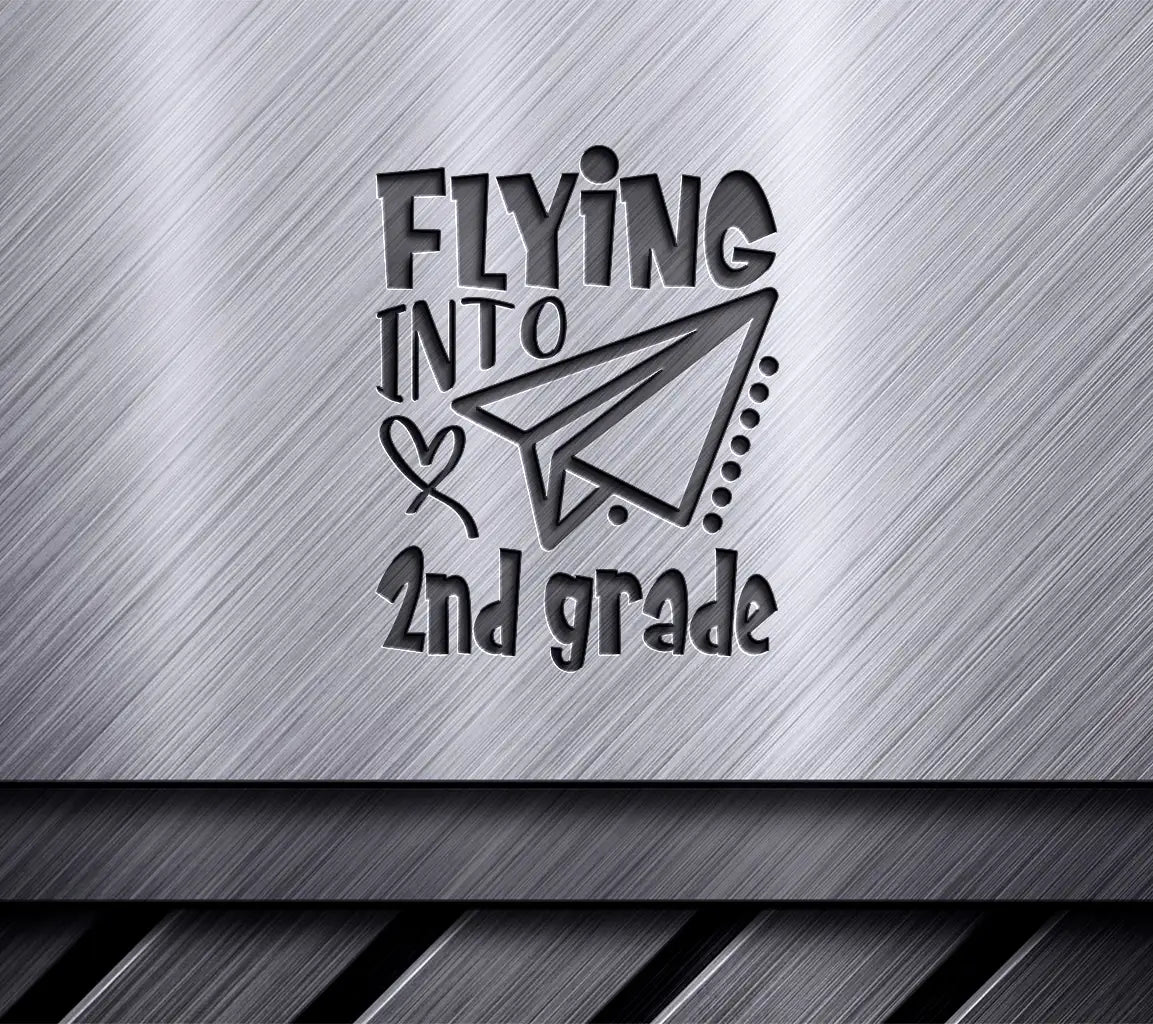 Flying Into 2nd Grade Paper Airplane SVG - Back to School Design SVG