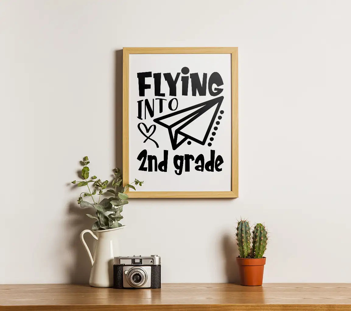 Flying Into 2nd Grade Paper Airplane SVG - Back to School Design SVG