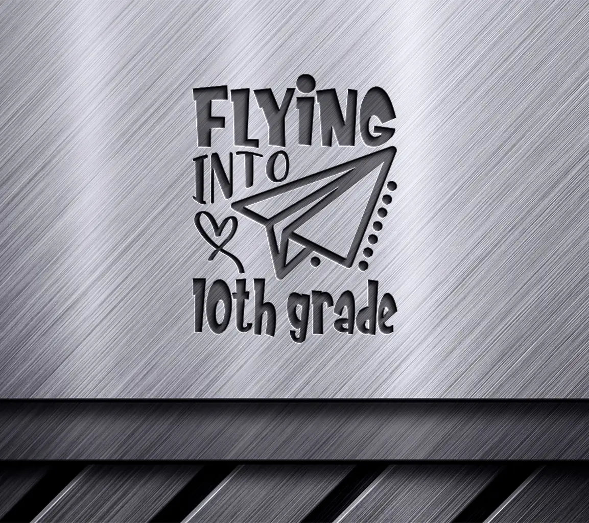 Flying Into Tenth Grade Paper Airplane SVG - Back to School Design SVG