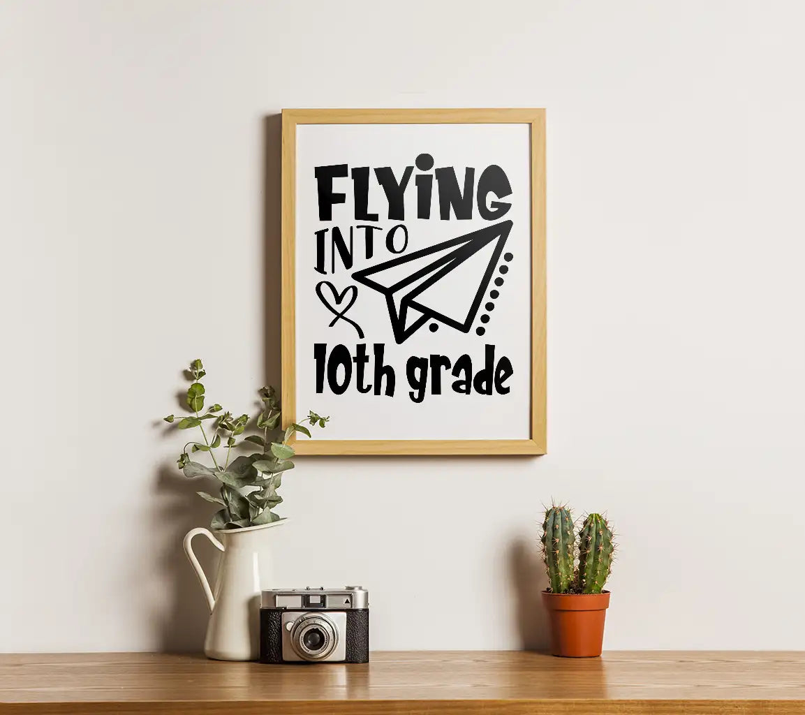 Flying Into Tenth Grade Paper Airplane SVG - Back to School Design SVG