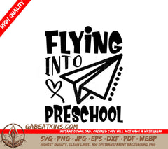 Flying Into Preschool -  Paper Airplane SVG SVG