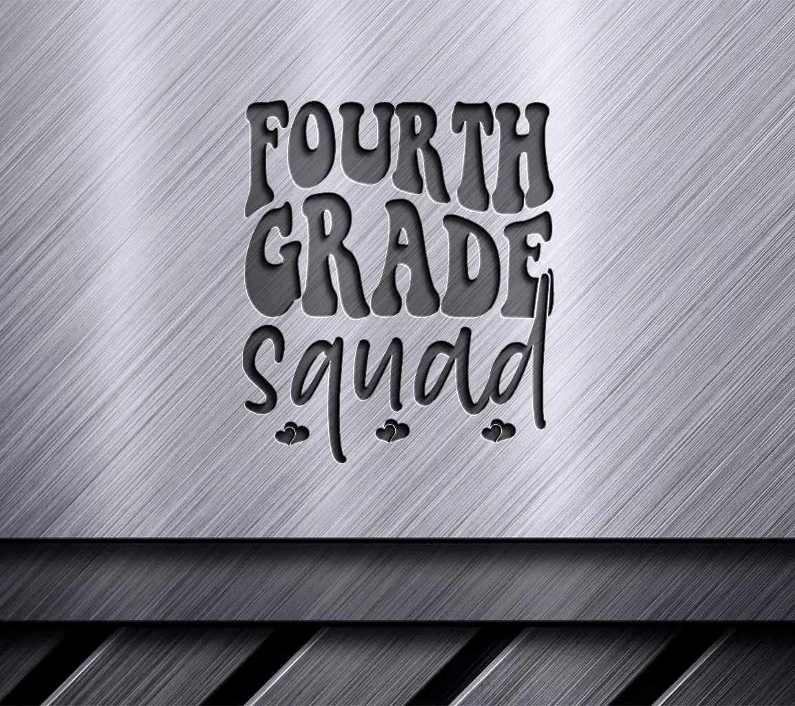 Fourth Grade Squad SVG - Black Text on White Background SVG