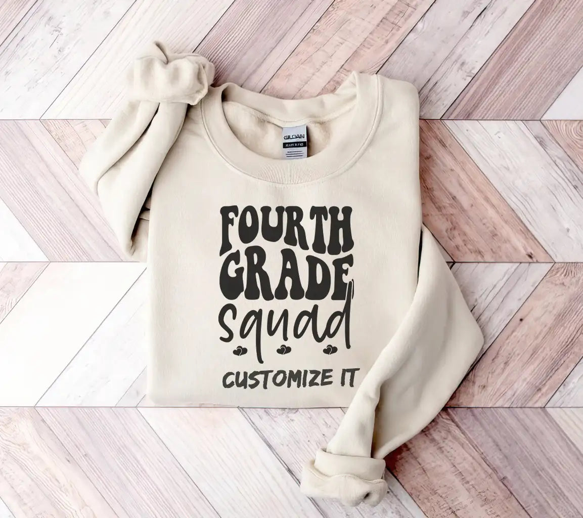 Fourth Grade Squad SVG - Black Text on White Background SVG