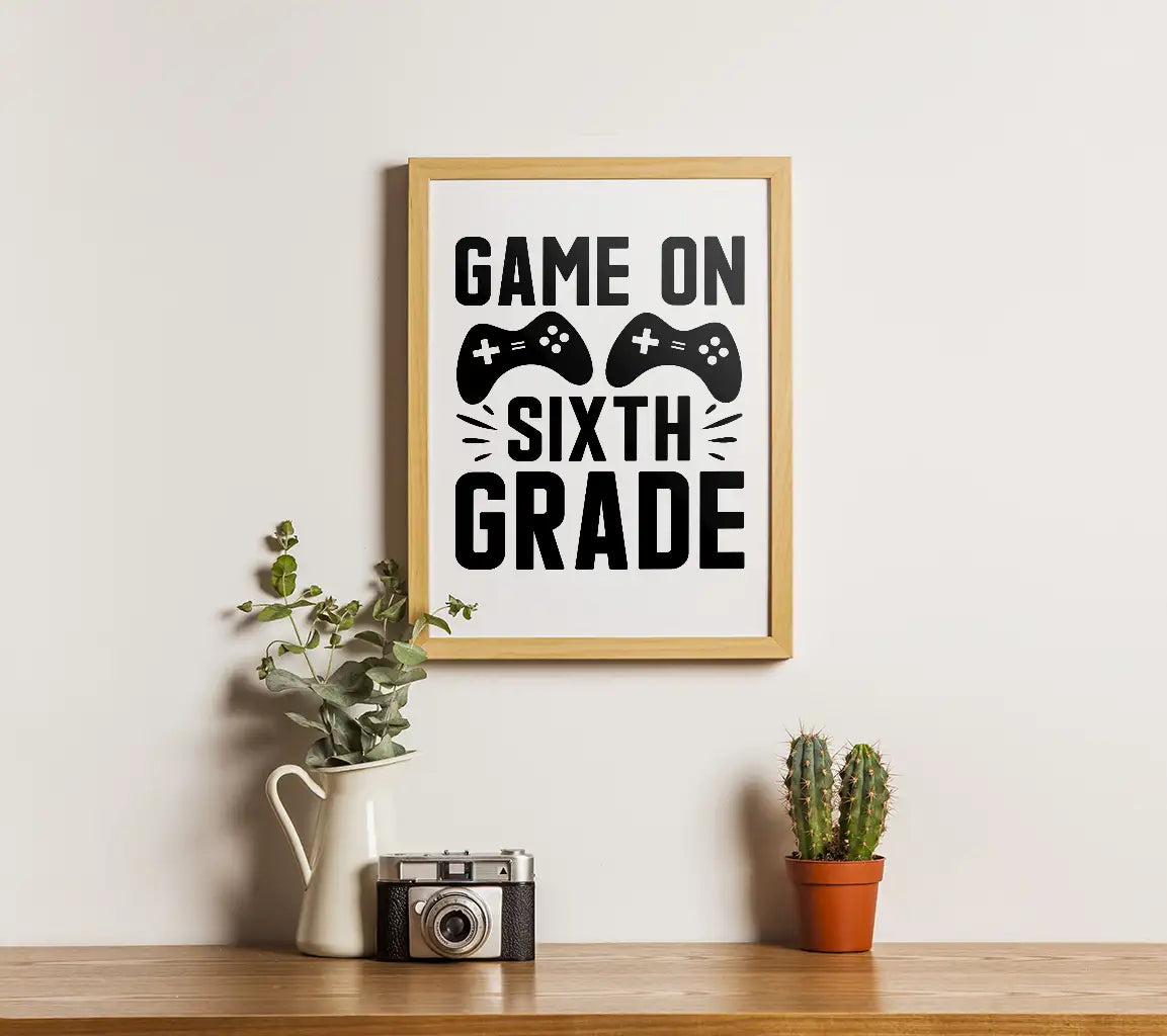 Game On Sixth Grade -  SVG with Controllers SVG