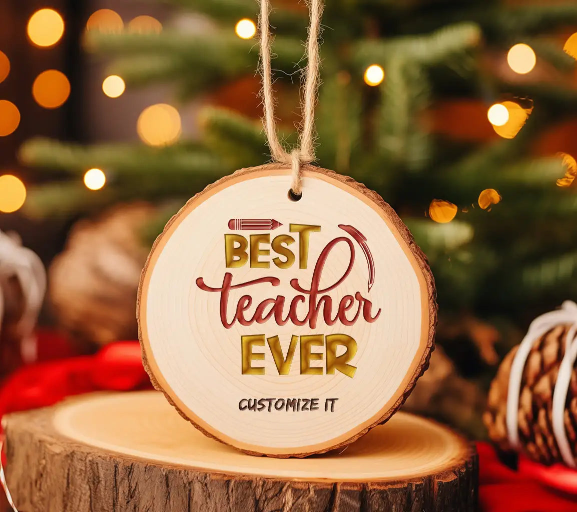 Best Teacher Ever SVG - Red & Yellow Sign - Back to School Graphics SVG