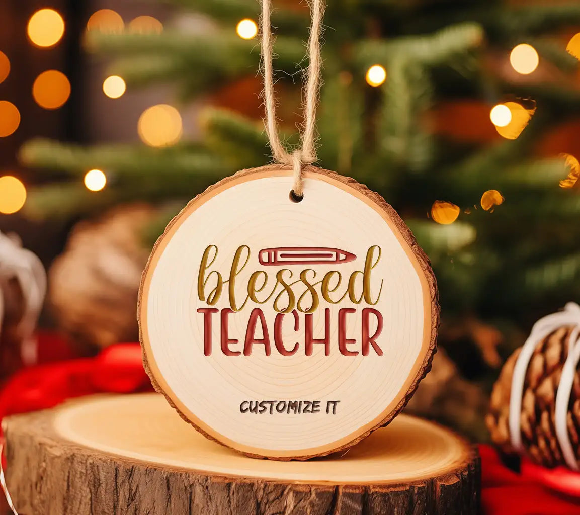 Blessed Teacher SVG - Yellow & Red Design with Pencil - Back to School Graphics SVG