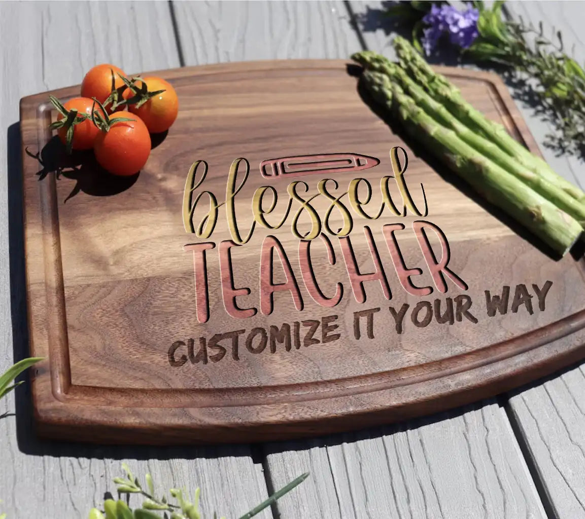 Blessed Teacher SVG - Yellow & Red Design with Pencil - Back to School Graphics SVG