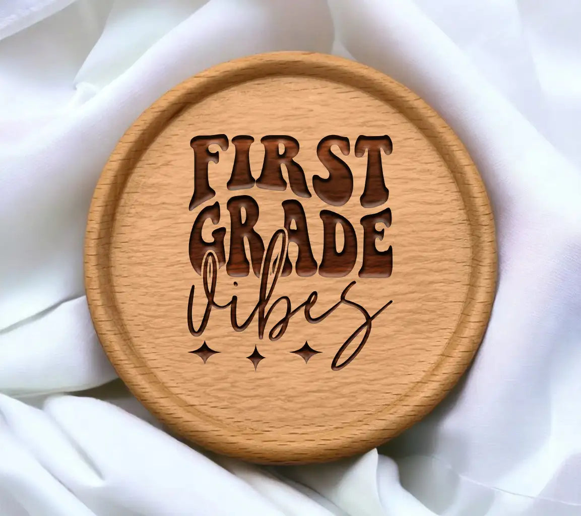 First Grade Vibes SVG - Black Text on White Background SVG