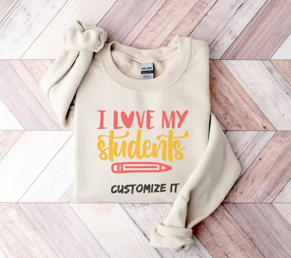 I Love My Students Yellow & Red SVG - Back to School Teacher Sign SVG