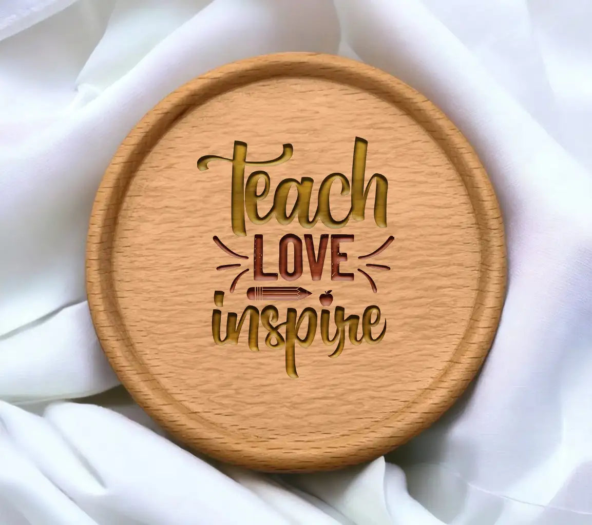 Teach Love Inspire SVG - Yellow & Red Back-to-School Sign SVG