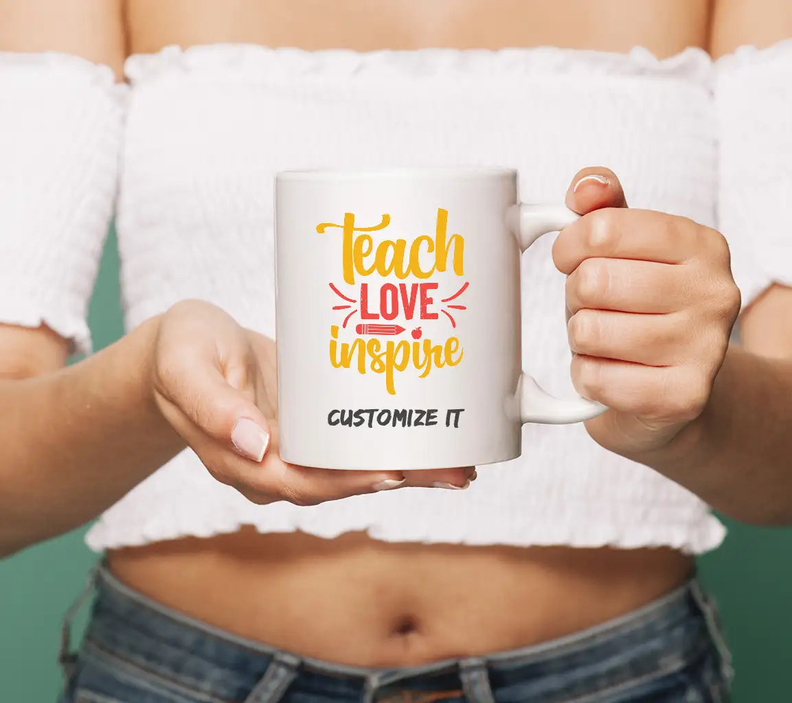 Teach Love Inspire SVG - Yellow & Red Back-to-School Sign SVG