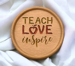 Teach Love Inspire Apple SVG - Back to School Teacher Design SVG