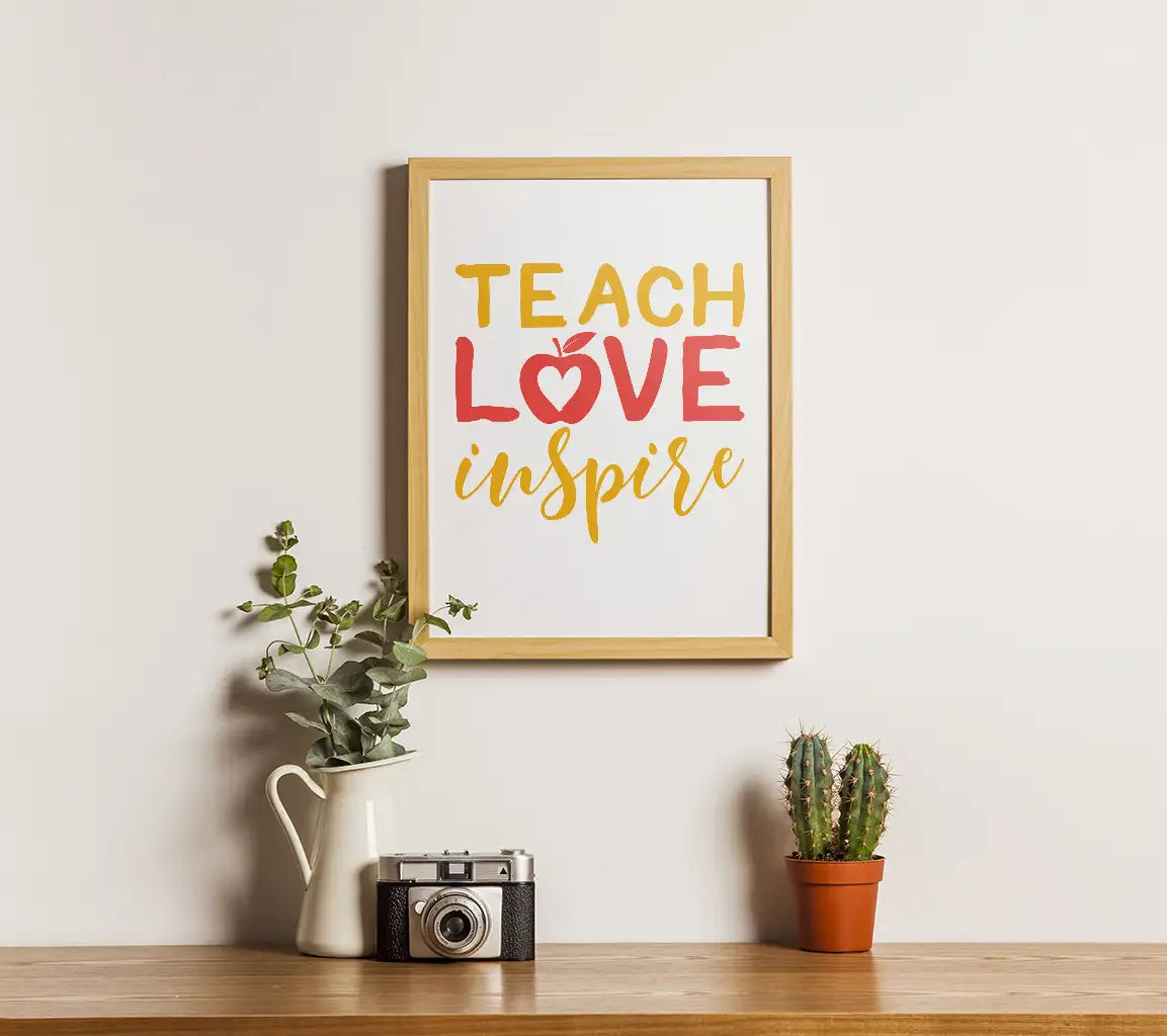 Teach Love Inspire Apple SVG - Back to School Teacher Design SVG