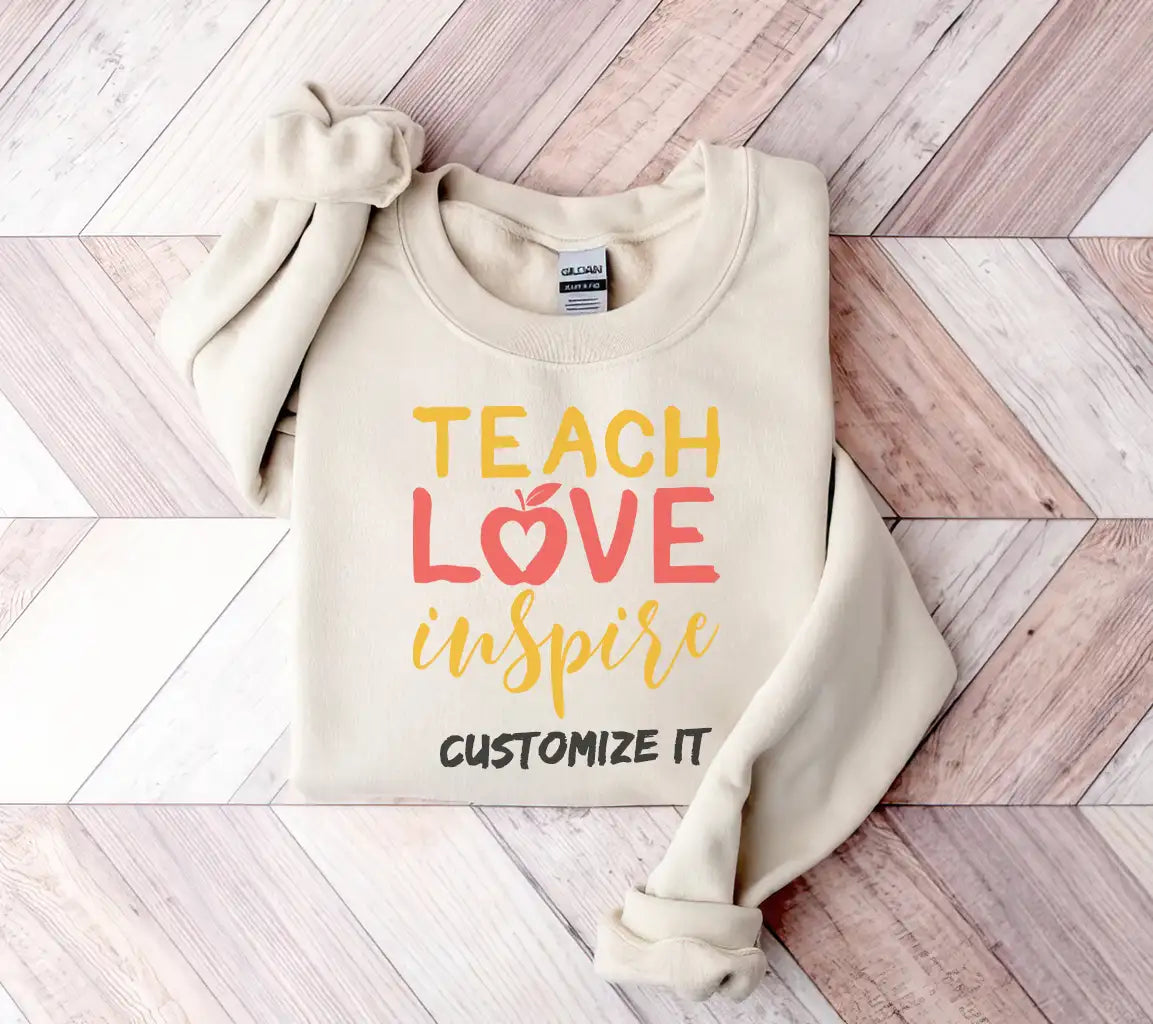 Teach Love Inspire Apple SVG - Back to School Teacher Design SVG