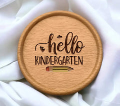 Hello Kindergarten SVG with Pencil and Hearts - Back to School Design SVG