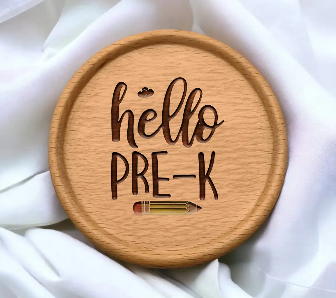 Hello Pre-K SVG - Back to School Pencil & Heart Design SVG