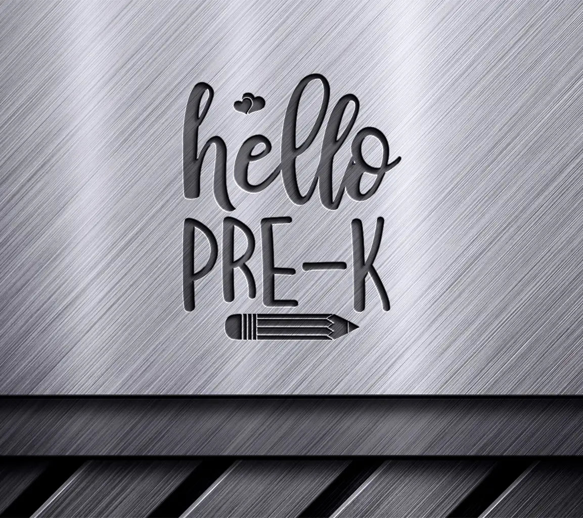 Hello Pre-K SVG - Back to School Pencil & Heart Design SVG