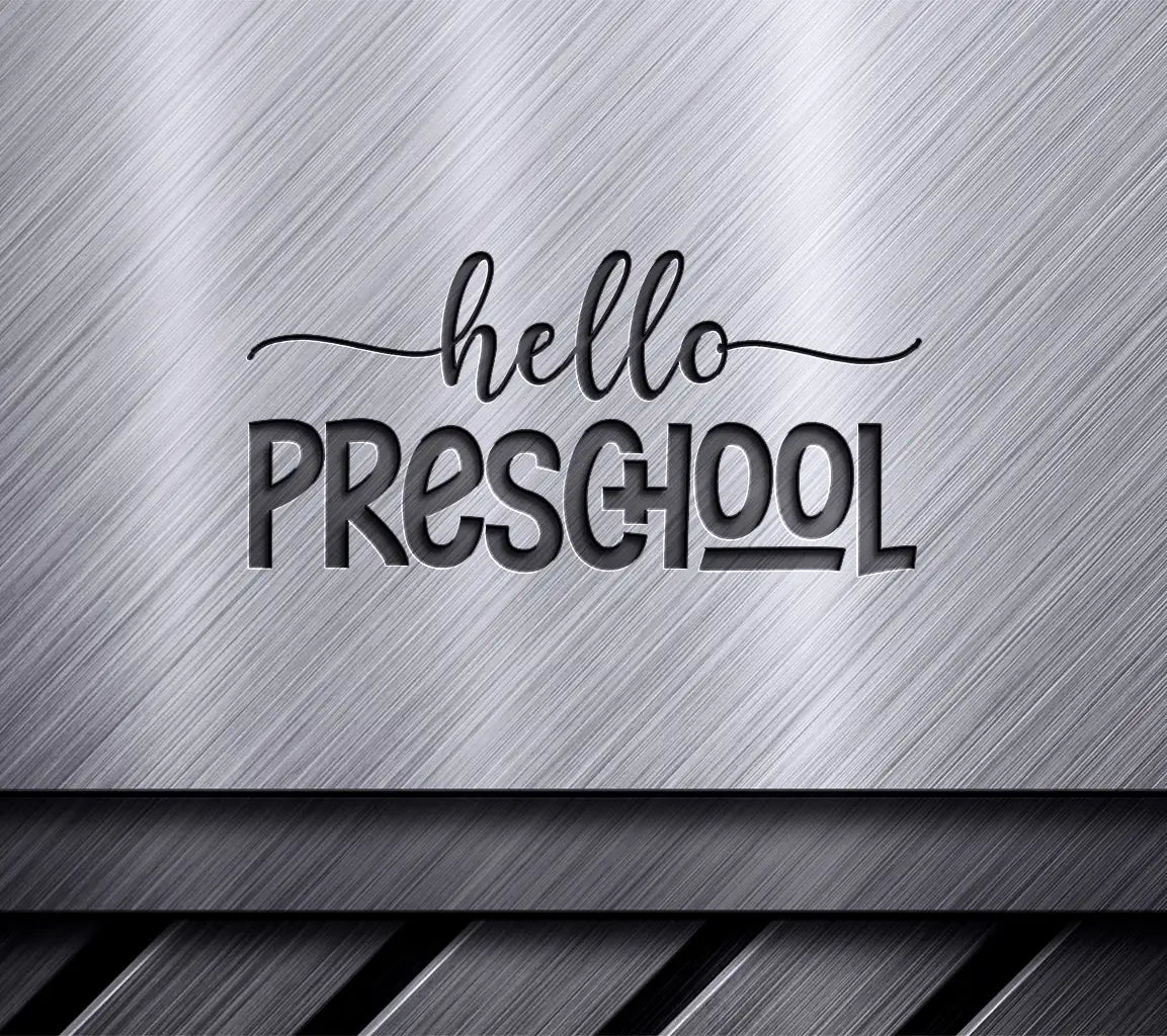 Hello Preschool  SVG Logo - Back to School Design SVG