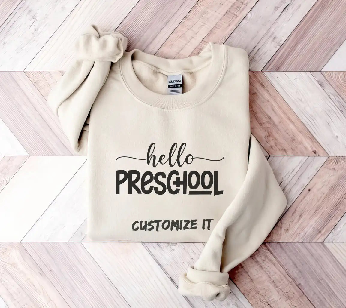 Hello Preschool  SVG Logo - Back to School Design SVG