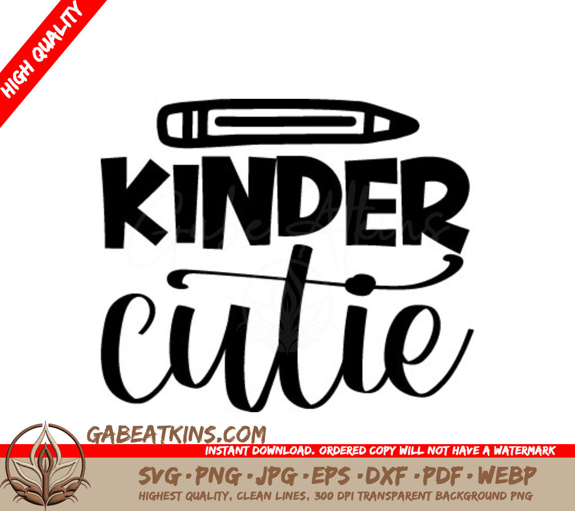 Kinder Cutie Back-to-School SVG Logo -  Pencil Design SVG