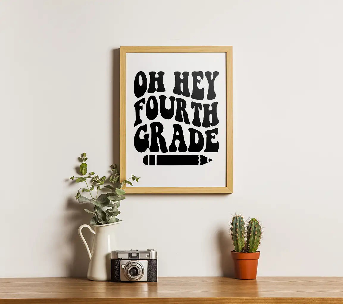 Oh Hey Fourth Grade -  Pencil SVG Cut File SVG