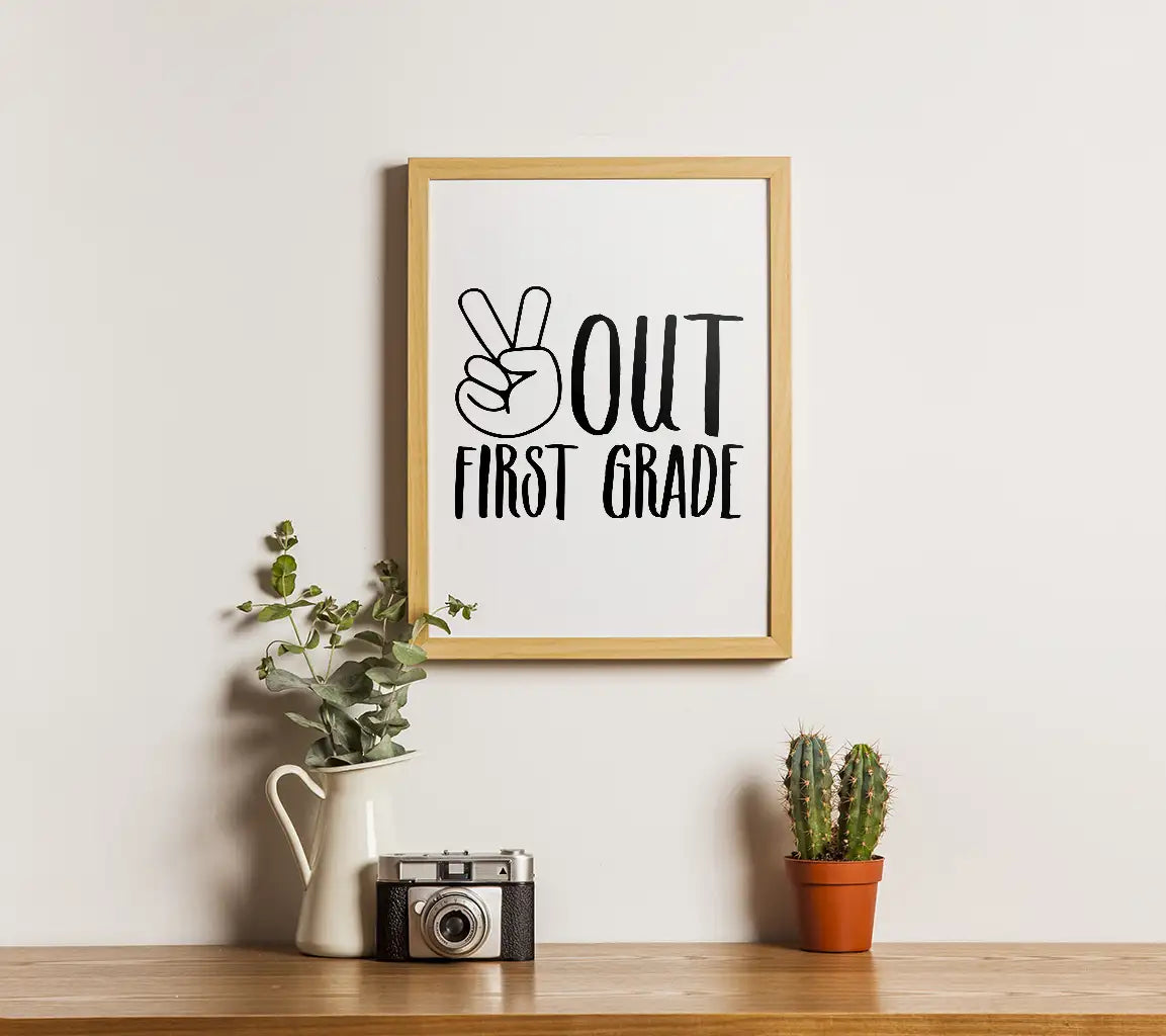  Out First Grade Peace Sign SVG - Back to School SVG