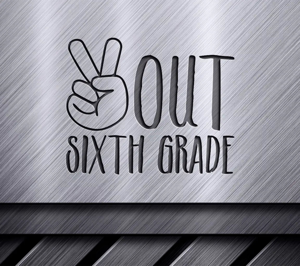 Sixth Grade Peace Sign Logo SVG -  Back to School Design SVG