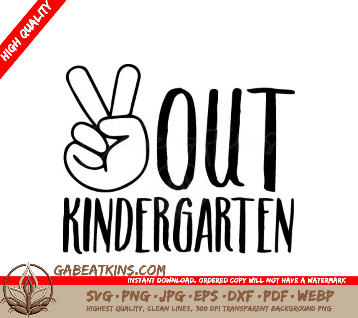  Peace Sign Kindergarten SVG - Back to School SVG