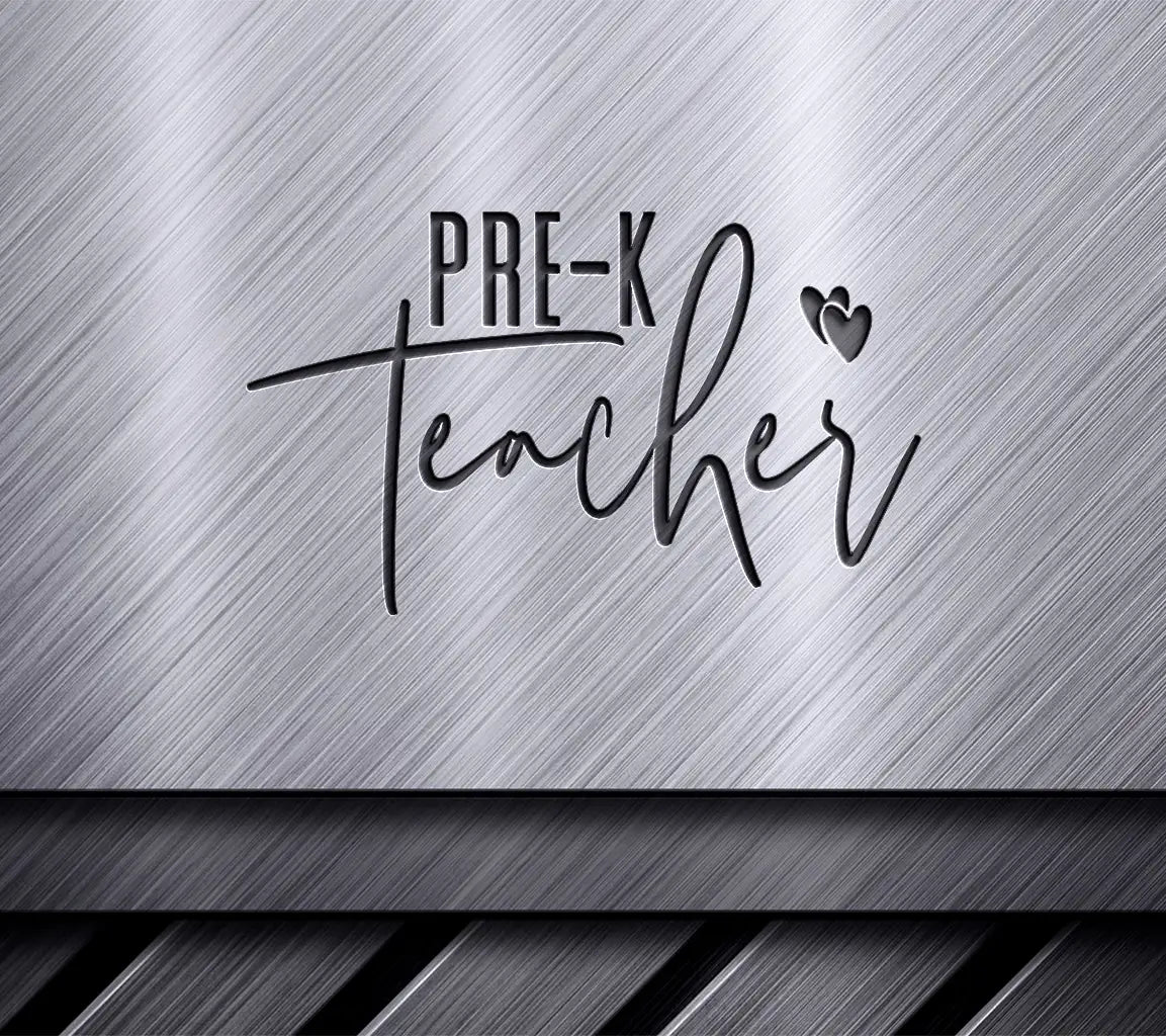  Pre-K Teacher Logo SVG with Hearts - Back to School SVG