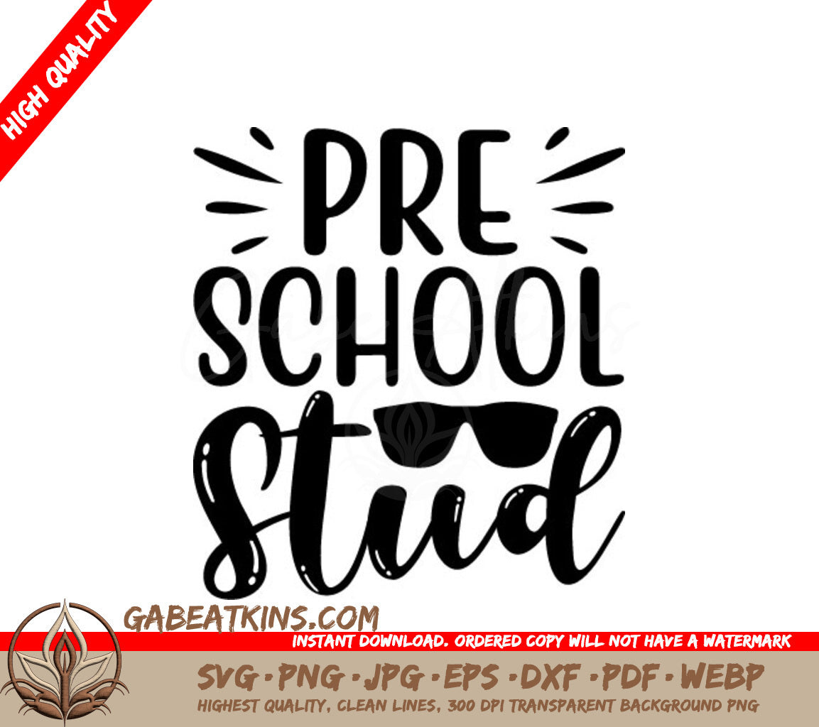  Preschool Stud with Sunglasses SVG Cut File SVG