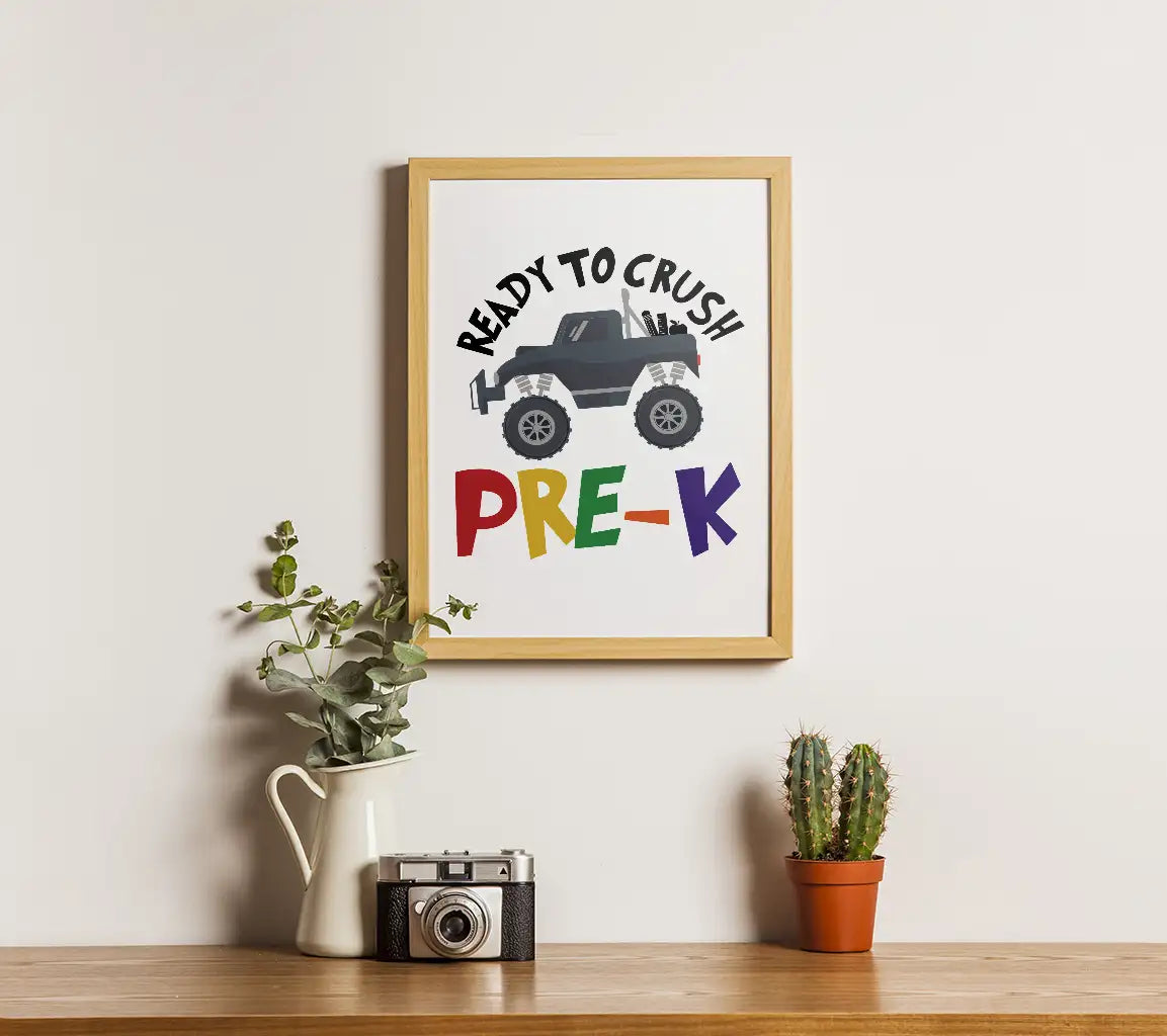 Ready to Crush Pre-K Monster Truck SVG - Back to School Design SVG