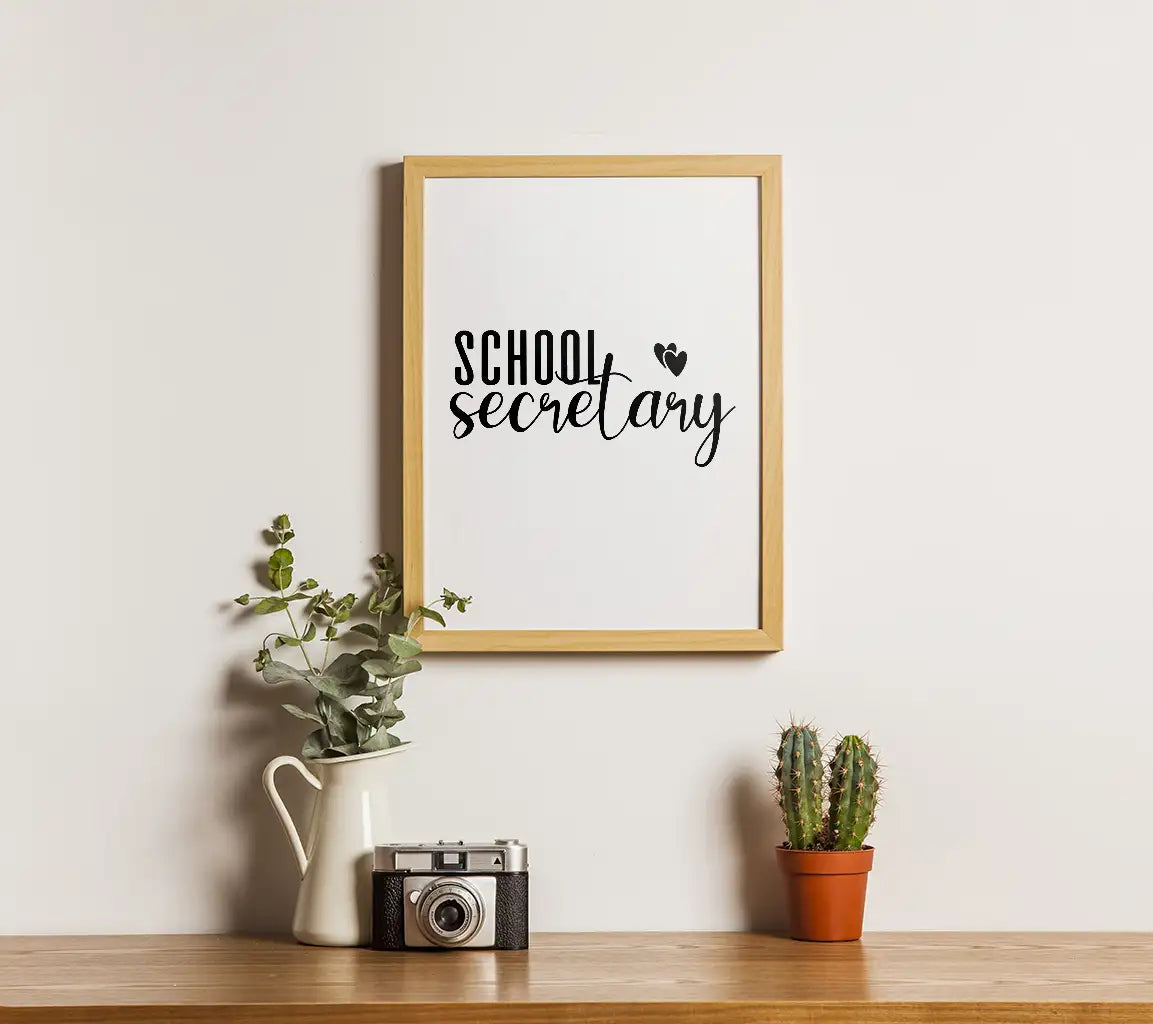  School Secretary Heart Logo SVG - Back to School SVG