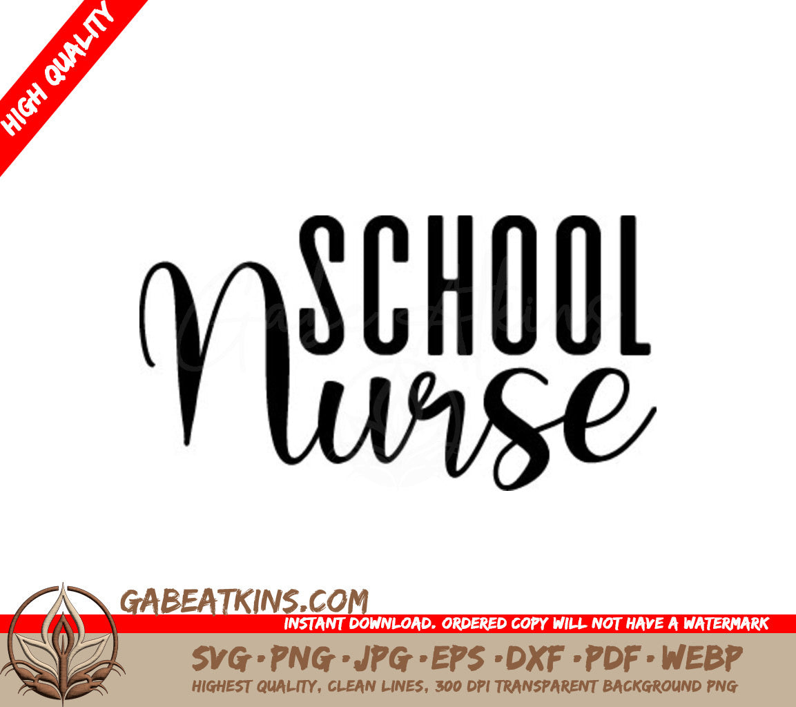  School Nurse Logo SVG - Back to School Design SVG