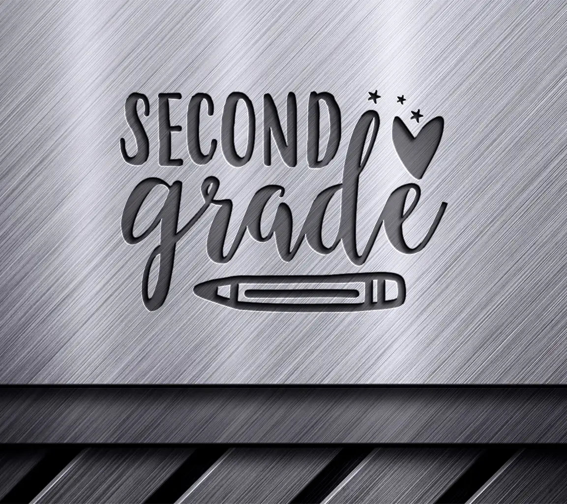 Second Grade SVG - Heart & Pencil Back to School Design SVG