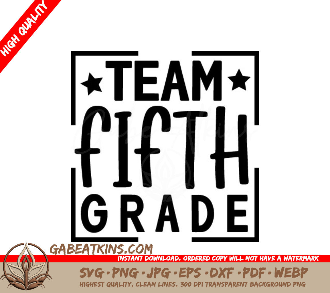 Team Fifth Grade  Logo SVG - Back to School SVG