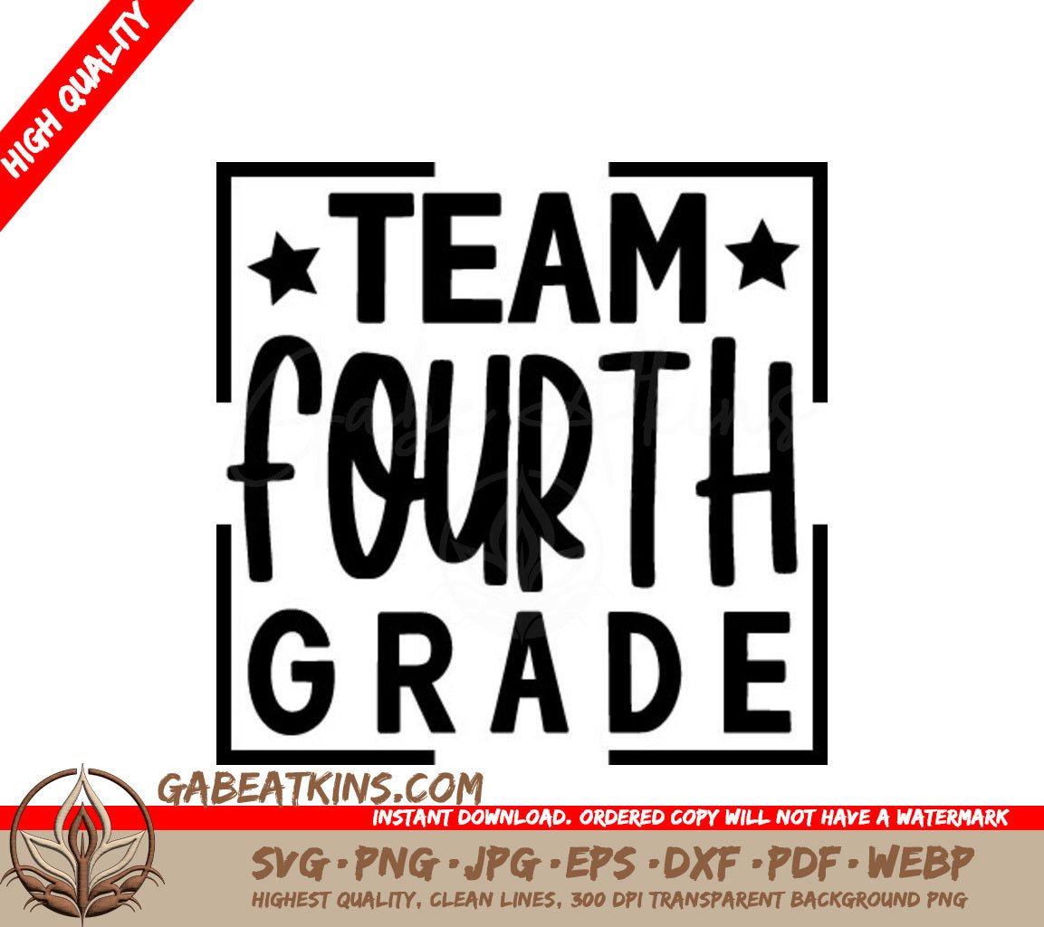  Team Fourth Grade SVG Logo - Back to School SVG