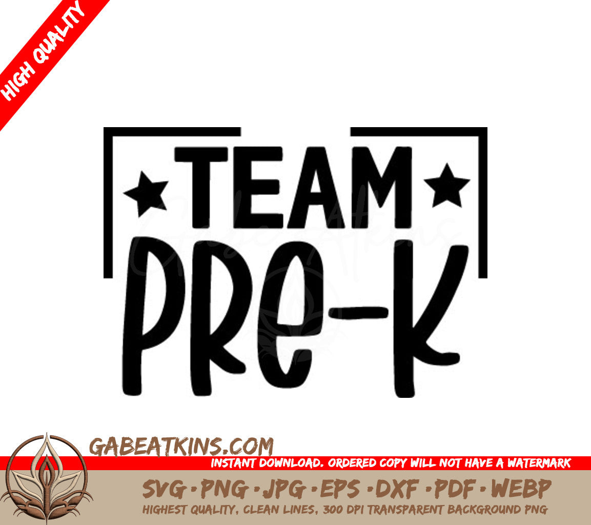  Star Logo SVG - Team Pre-K Back to School SVG