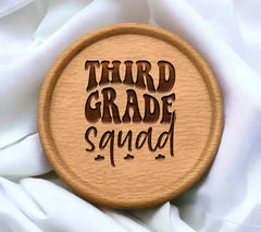 Third Grade Squad SVG - Black Text on White Background SVG