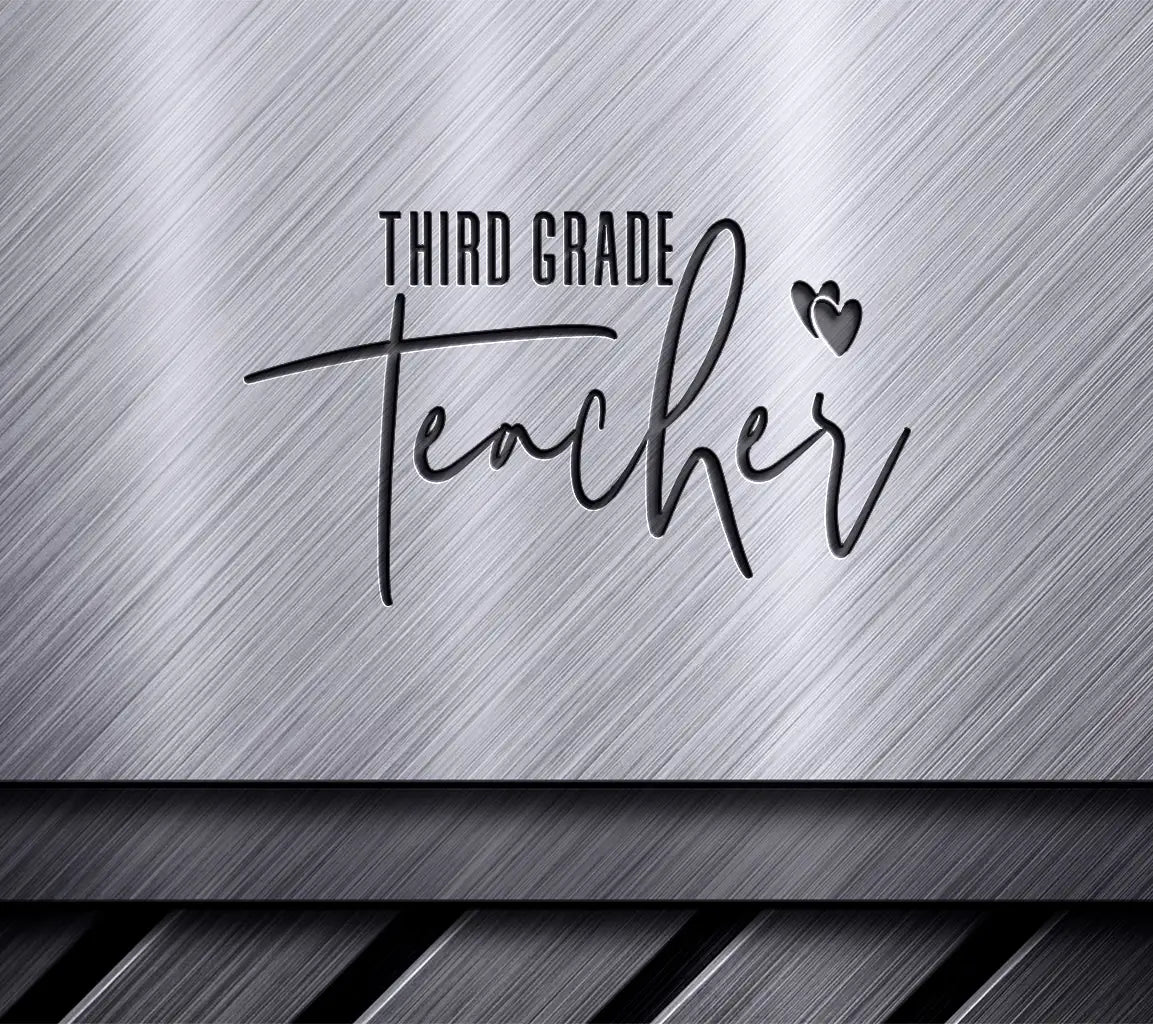  Third Grade Teacher Logo SVG with Two Hearts - Back to School SVG