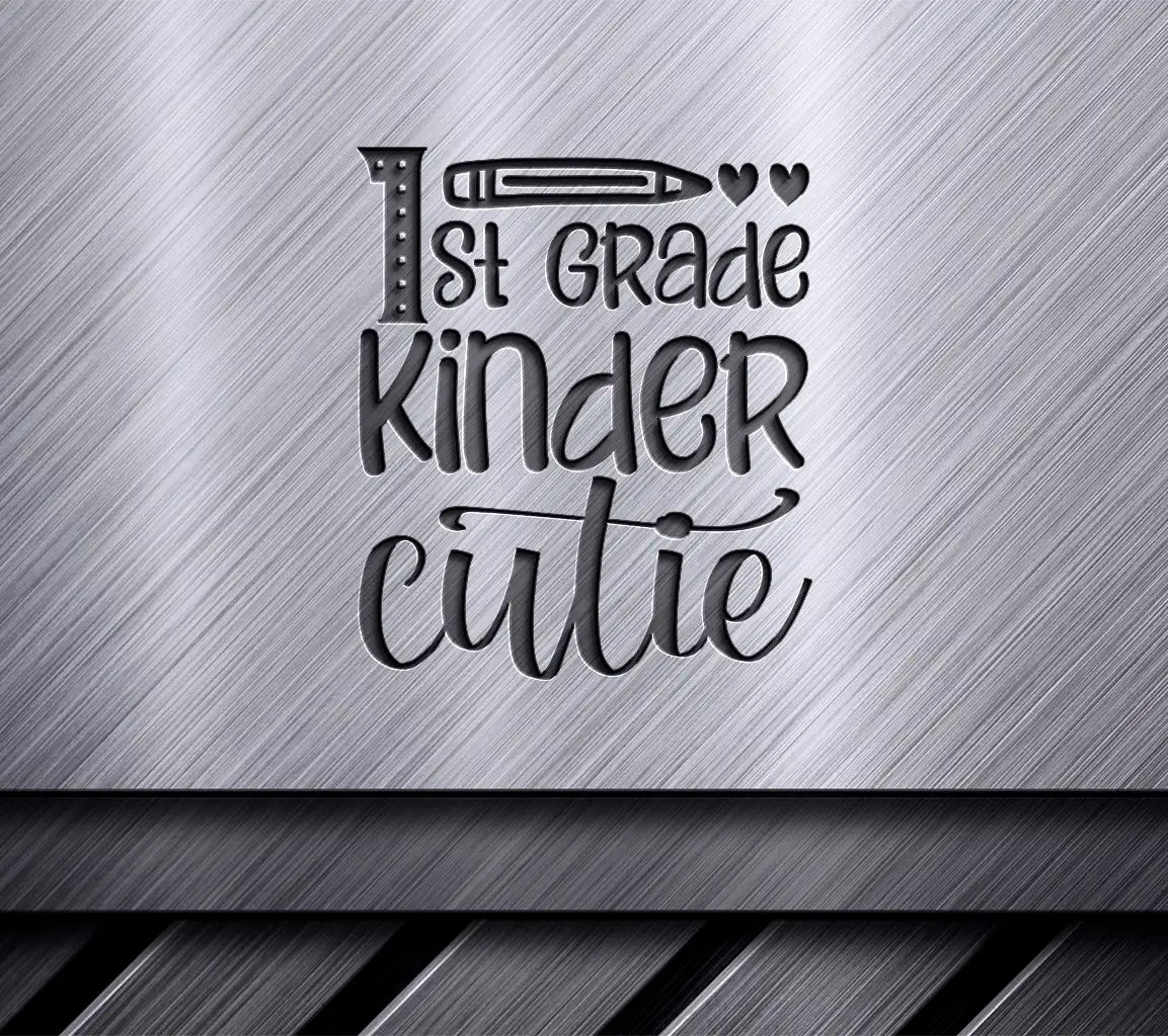 1st Grade Kinder Cutie SVG - Back to School Pencil & Hearts Design SVG