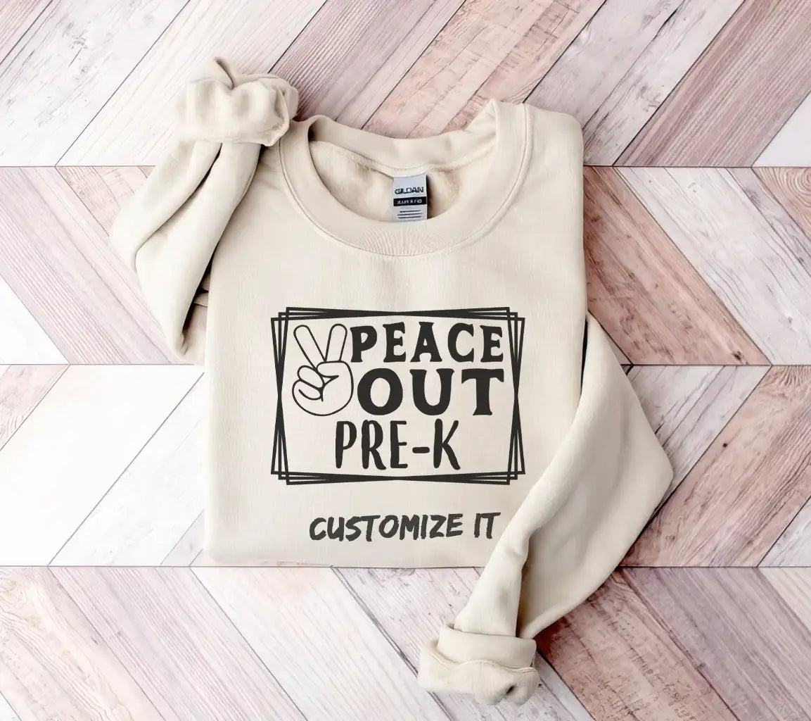 Peace Out Pre-K  Peace Sign SVG - Back to School Design SVG