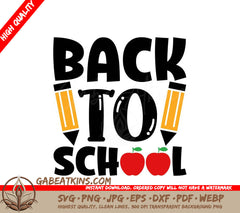 Back to School Pencil & Apple SVG Design SVG