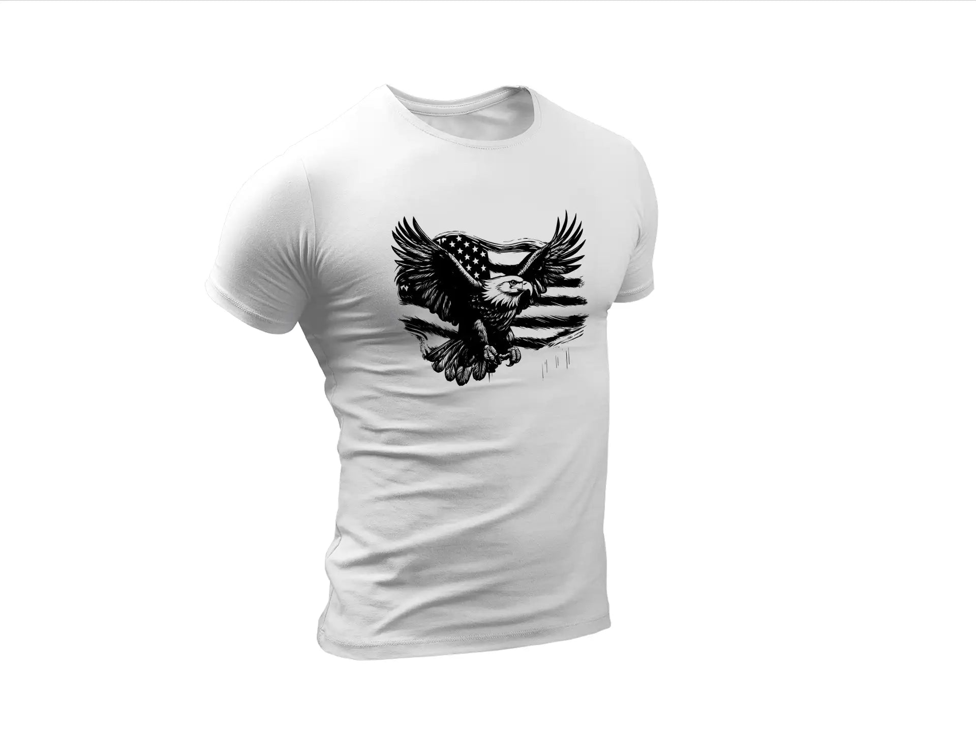 Patriotic Bald Eagle Soaring Above American Flag SVG SVG