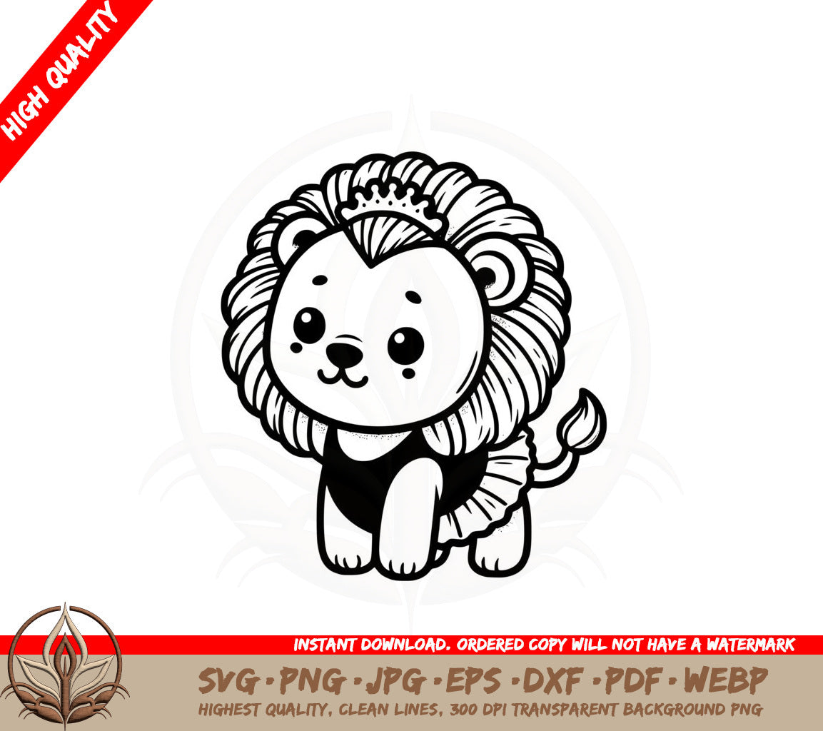 Ballerina Lion SVG PNG JPG AI PDF DXF EPS and WebP - Digital Download 