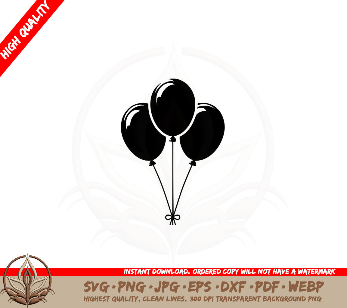 Balloon Bunch SVG Cut File Bundle Balloon SVG Party SVG Birthday SVG Cricut Silhouette Digital Download 