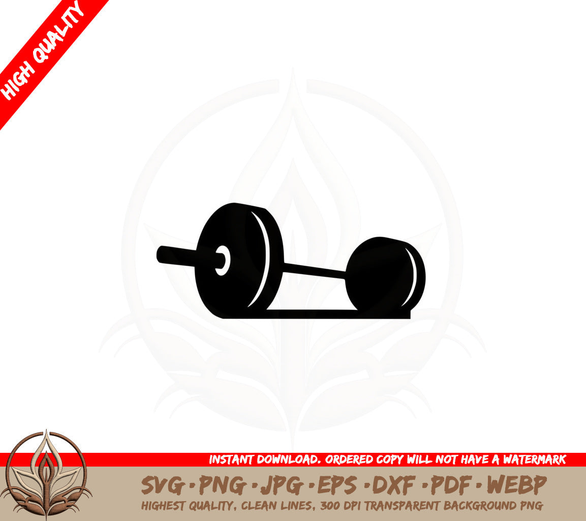 Barbell SVG Cut File  Barbell Silhouette Clipart  Barbell Vector Graphic for Cricut and Silhouette  Barbell Design Download for DIY Crafts   Barbell Template for Personal and Commercial Use SVG 