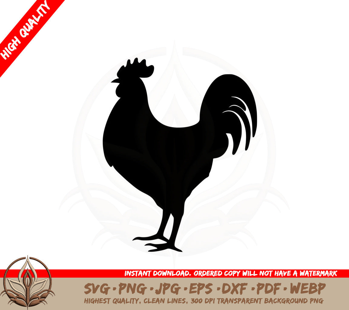 Barnyard Chicken SVG PNG JPG AI PDF DXF EPS and WebP - Digital Download 