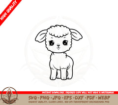 Barnyard Lamb SVG PNG JPG AI PDF DXF EPS and WebP - Digital Product File 